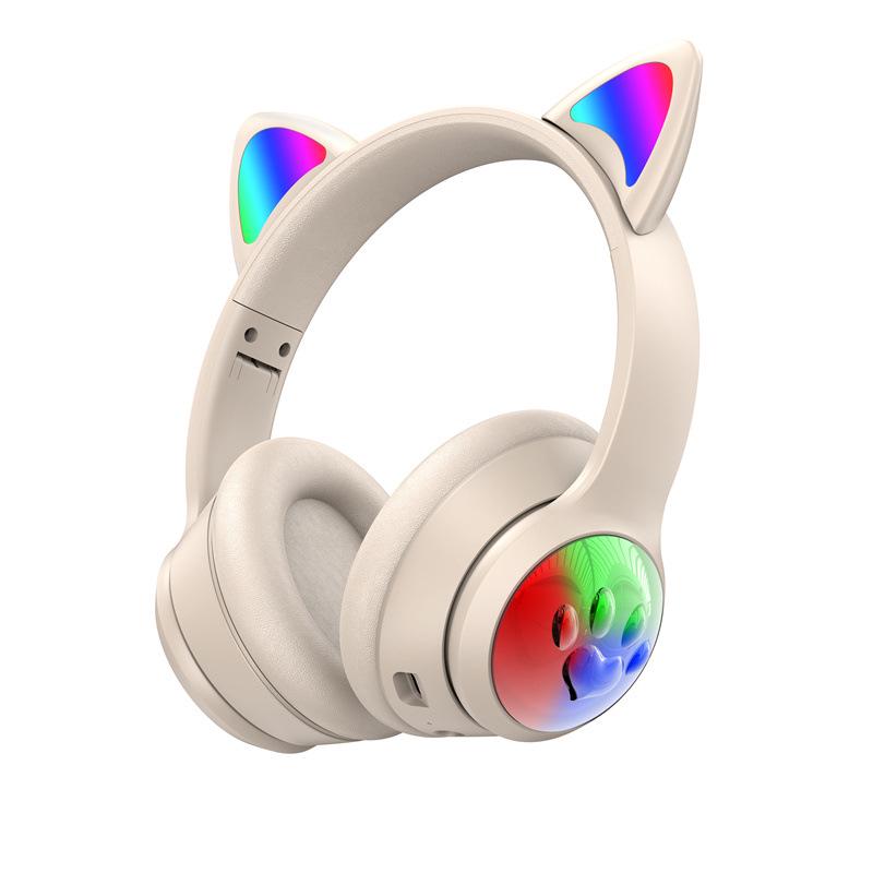 2025 Cat Ear BT850 Gradient Over-Ear Bluetooth Headset: Kids' Wireless Gaming & Streaming