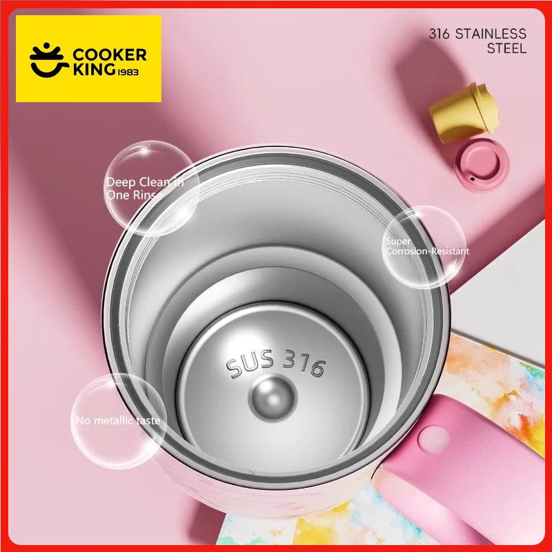 COOKER KinG 720ML Car Thermal Mug 316 Stainless Steel  Straw Insulated Ice Cup Tumbler with Handle Stylish Insulated Coffee Cup