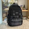 Schoolbag New College Style Women's Plaid Contrast Color Large Capacity Backpack Junior High School Students Elementary School Students Two-piece