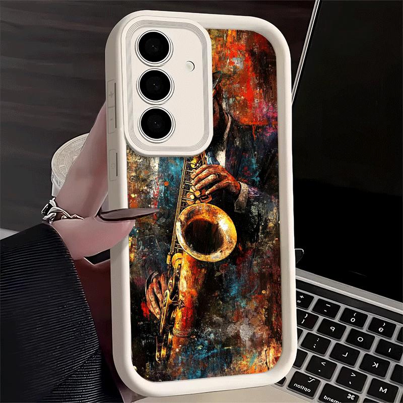 Phone Case for Samsung Galaxy A17 A16 A15 A14 A13 Saxophone Instrument Music A56 A36 A26 A55 A35 A25 A54 A34 A24 A53 A33 A23 A07