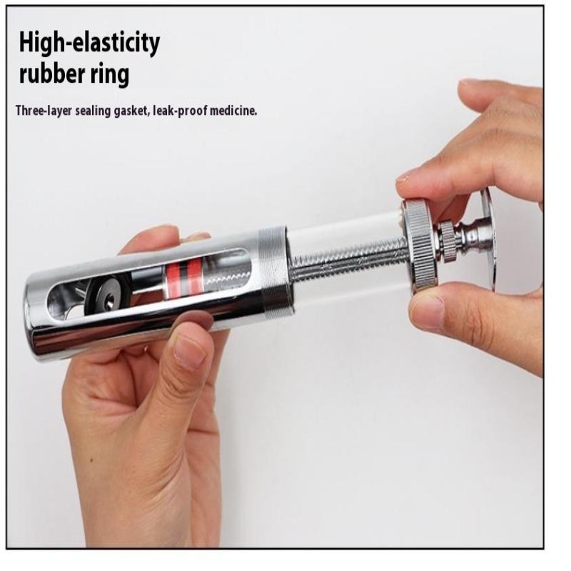 1 Set 20-50 ml Veteriner Alet Şırınga Aşı Enjeksiyonu Ayarlanabilir Doz 304 Paslanmaz Çelik İğne Ucu Dağıtıcı Hayvancılık Kümes Hayvanları