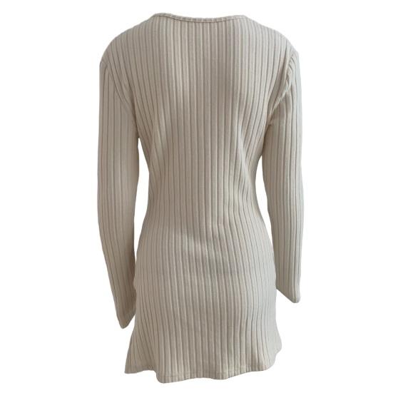 Women Tops V-Neck Long Sleeve Slim Fit Knitting Tops Solid Color Slim Fit Autumn Winter Blouse Versatile Daily Wear