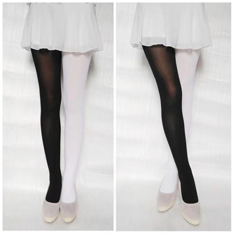 Damen Colorblock Strumpfhose Gothic Style Punk Weihnachten Halloween Elastische High Waist Leggings Strümpfe Herbst