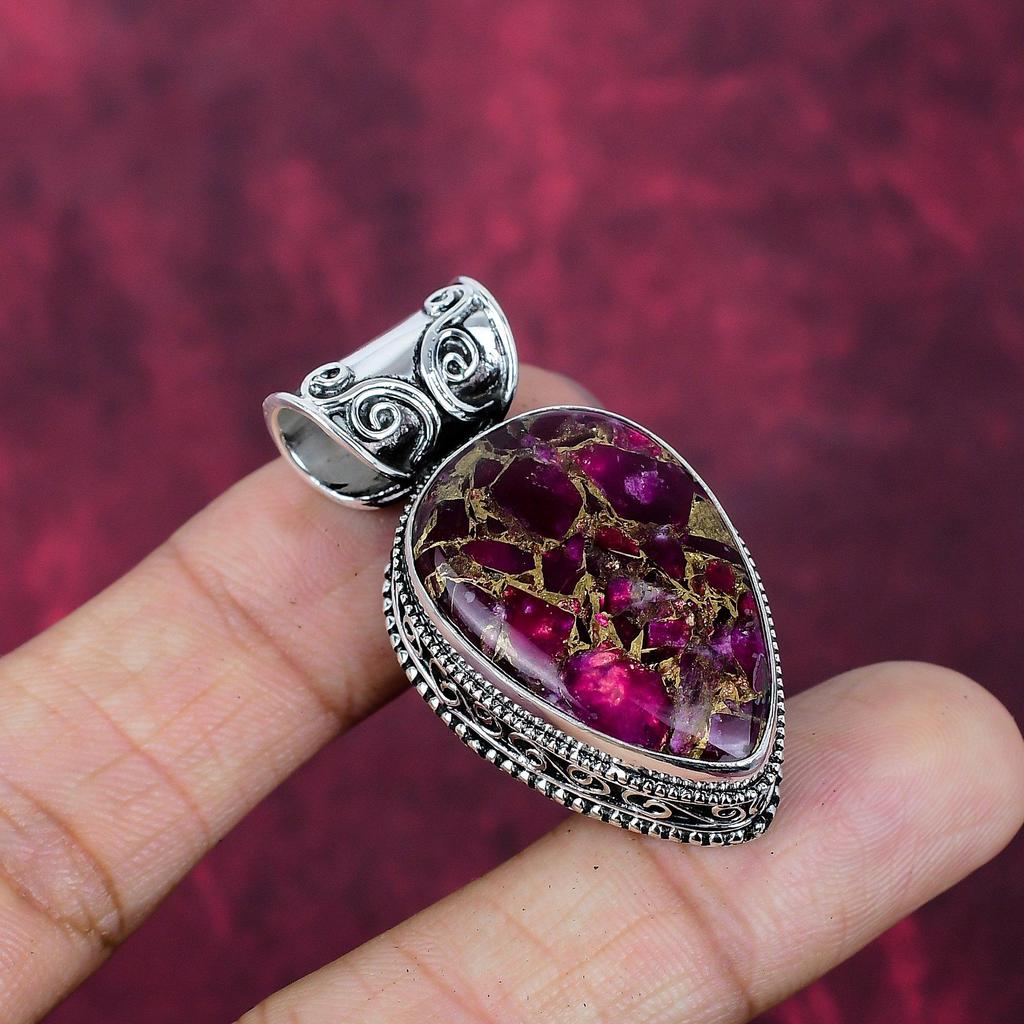 Copper Tourmaline Handmade Gemstone Pendant, 925 Solid Sterling Silver Beautiful Pendant Jewelry