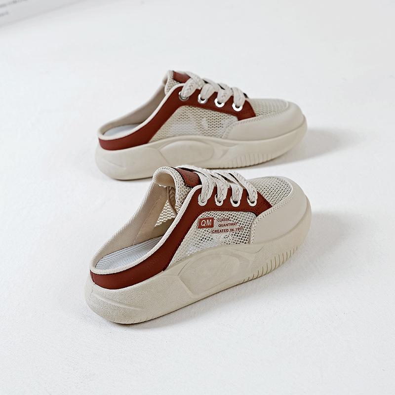 

Полуприцепные маленькие белые туфли для верхней женской одежды лето 2024 новые толстые подошвы ленивые сумки голова прохладная поддержка повседневная обувь 22 35 красный