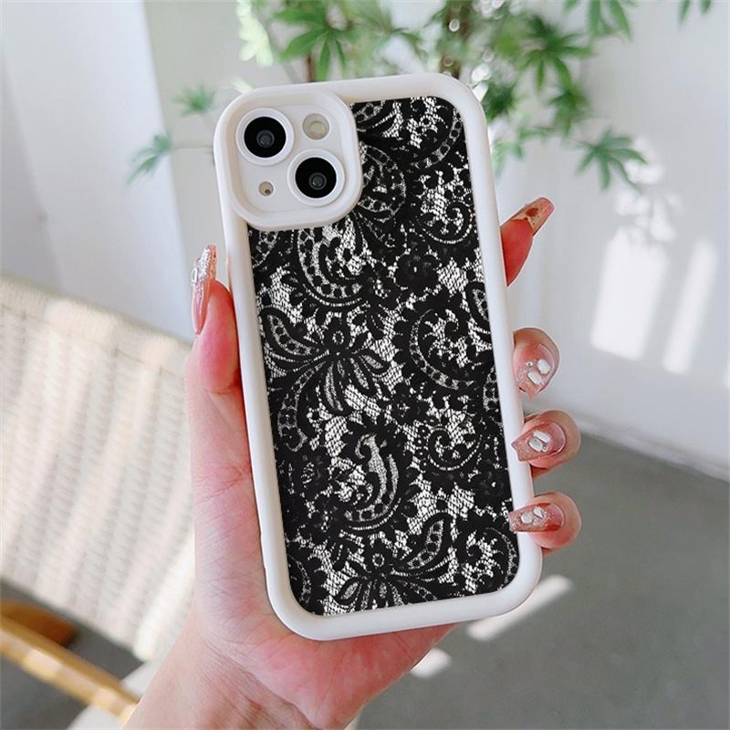Black Lace Case For Samsung Galaxy A16 A17 A56 A55 A36 A26 A15 5G A06 A07 A54 A53 A35 A34 A52 A33 A23 A24 A25 A14 A05S A04E A32