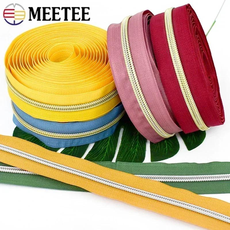 2/3/5/8/10M 5# Nylon Coil Zippers For Bag Clothes DIY Plastic Zipper Tape By The Meter Decorative Zips Repair Sewing Accessories