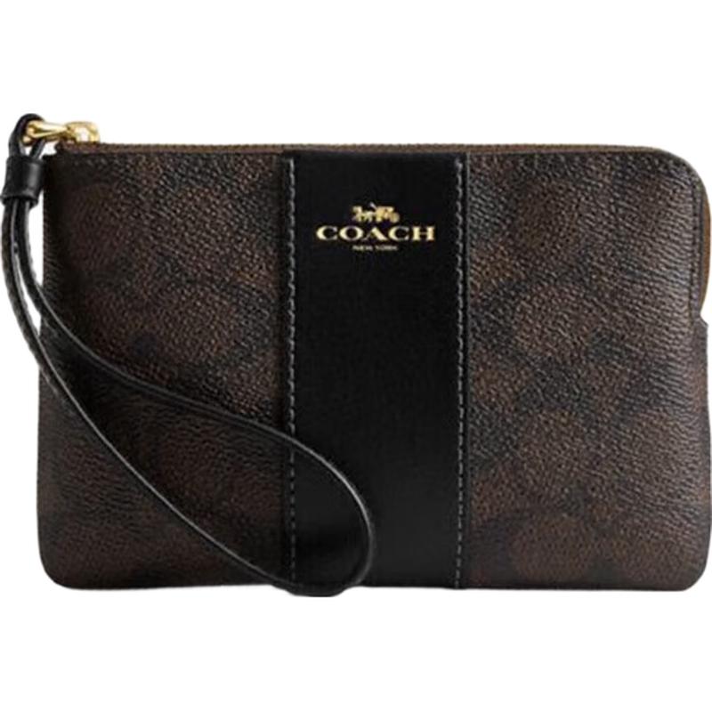 Маленький кошелек на молнии COACH из канвы с фирменным узором Small