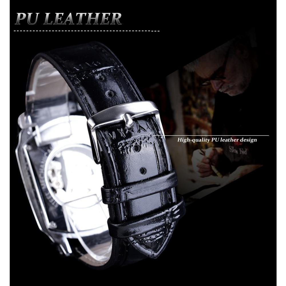 Forsining Men's Fashion Casual Hollow Mechanical Movement Automatic Mechanical Watch SLZe118
