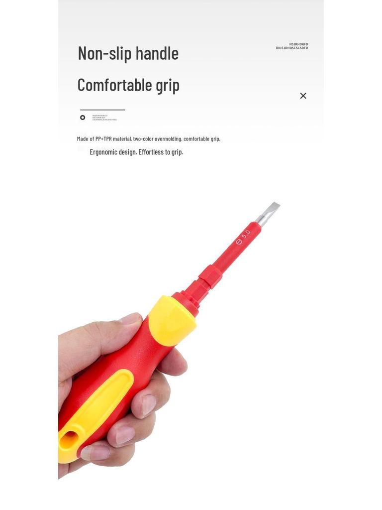 5-in-1 Multifunctional Insulated Screwdriver with Voltage Tester & Magnetic Tips