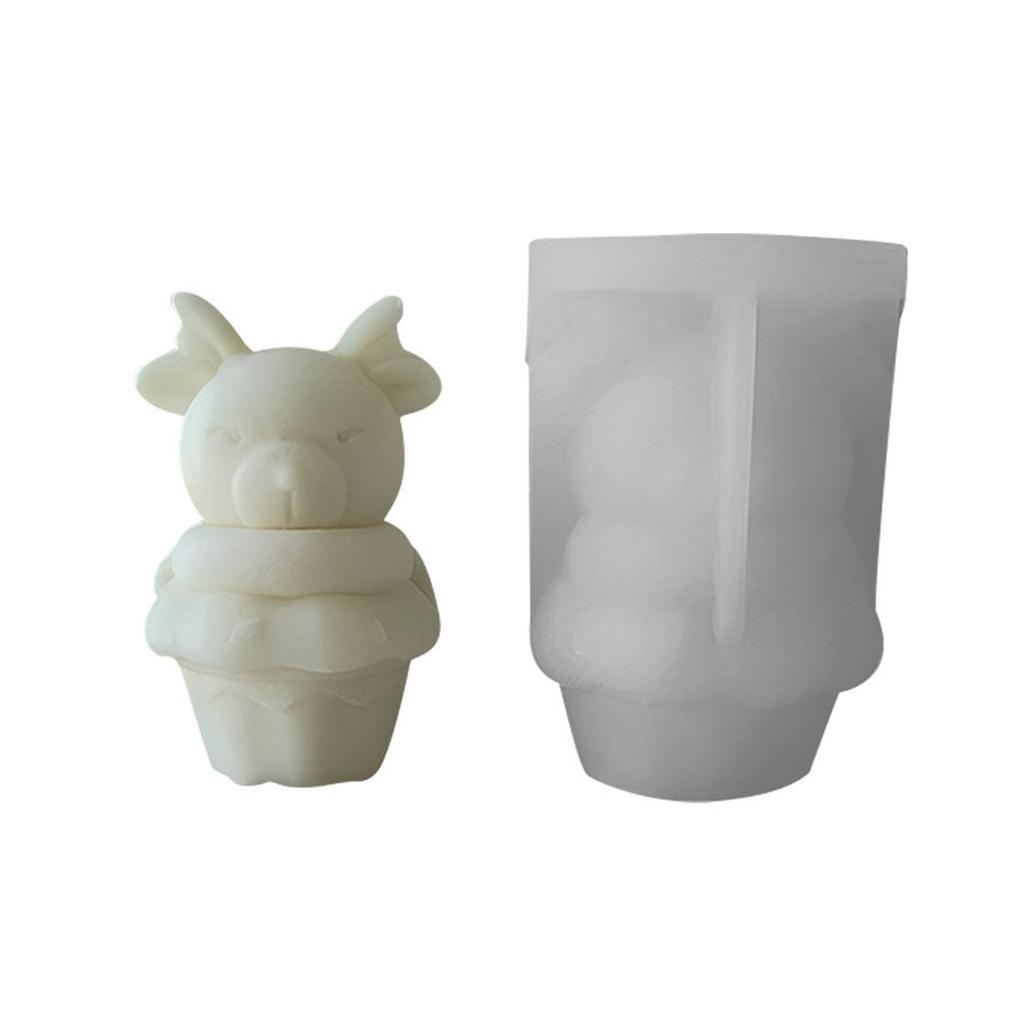 Cute Bear Silicone Mold for Soaps Candle Making for Birthdays Anniversaries Cartoon Bear Scented Candles Mold Christmas