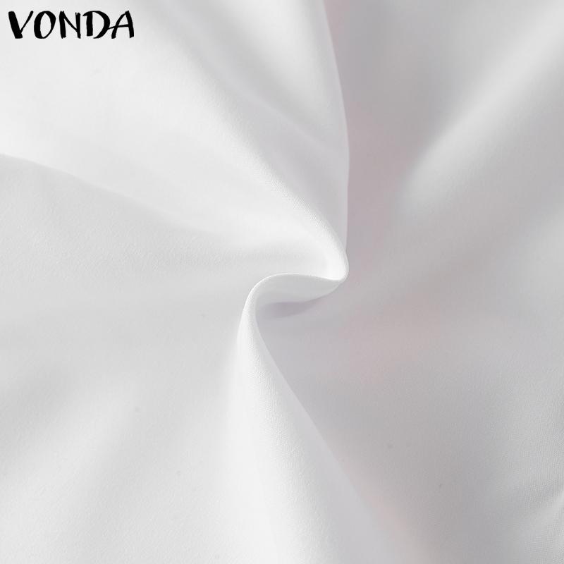 VONDA Женская модная однотонная рубашка со средним рукавом и пуговицами 5XL розовый — фото 12