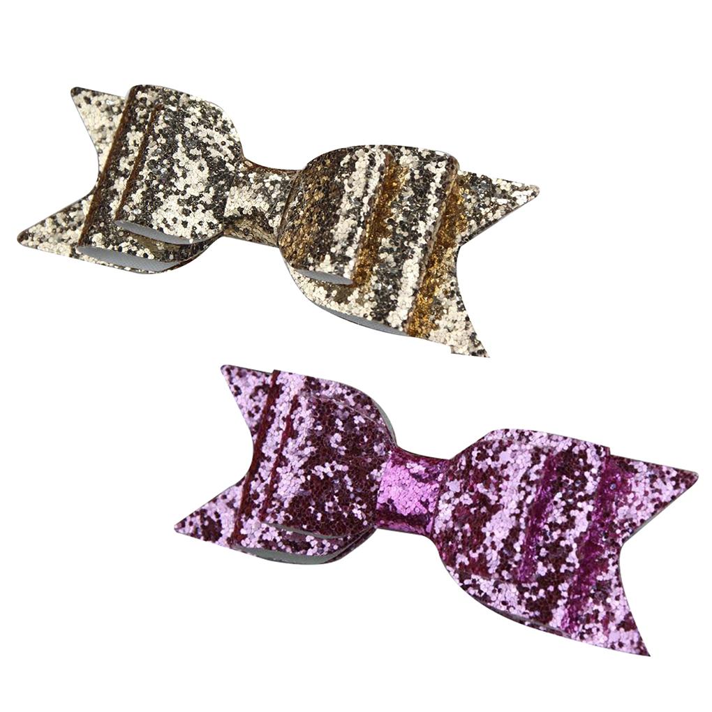 Women Girl Sequined Glitter Hairpin Bowknot Barrette Sweet Crystal Hair Clip Bow