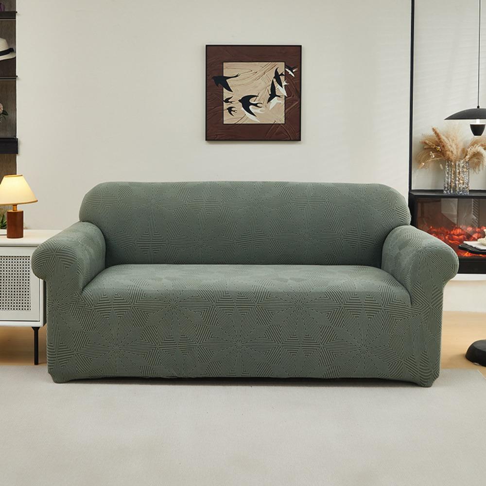 Thick Jacquard Sofa Cover Full Elastic Slipcovers for Single Three Four Seater Solid Color Sofa Protector