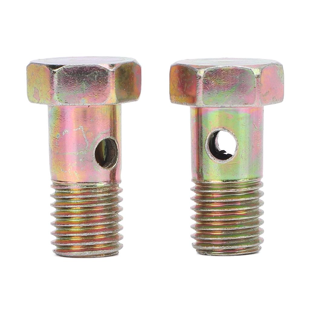 M10x1.25mm Banjo Bolt Metal Brake Line Banjo Bolt Adapter with Washers for Pipeline Connections