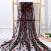 Red Heart-Shaped Mesh Table Runner Romantic Heart Design Wedding Table Decor Transparent Heart Pattern Valentine's Day Party