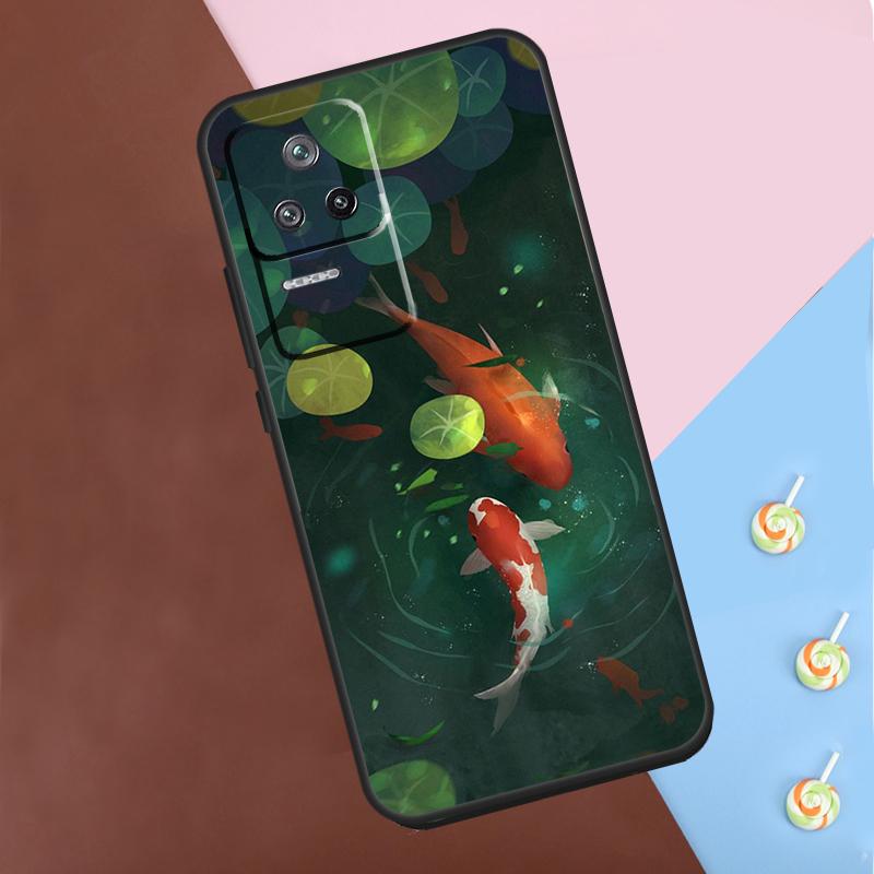 Koi Carp Fish Painting Case For Xiaomi 13T 14 Pro 11T 12T 12 13 Lite POCO X6 X3 X4 X5 Pro F3 F5 M5s M6 Pro Cover