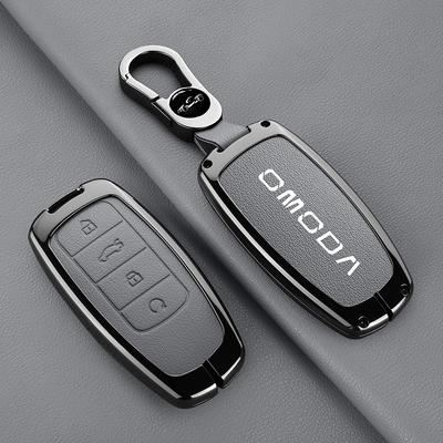 Leather Car Key Case Cover for Chery Omoda C5 E5 C9 Omoda 5 9 EV PHEV 2024 2025 Protector Key Cover Keychain Car Accessories