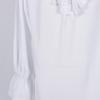 Medieval Long Sleeve Ruffled Puff Sleeve Top with Turn-Down Collar - Vintage Solid Color COS Costume Shirt