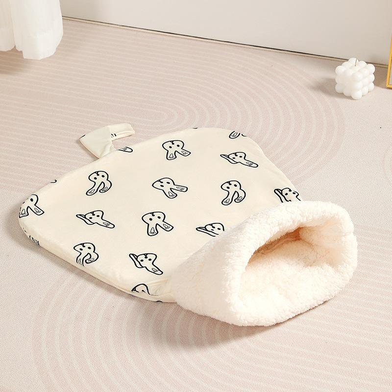 Cozy Tunnel Style Pet Bed for Cats and Dogs - Warm Winter Sleeping Bag for Deep Sleep