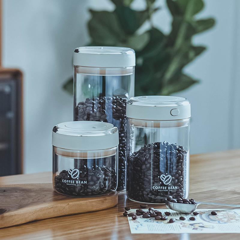 New Vacuum Food Grade Coffee Bean Sealed Jar With Date Tracker Waking Bean Valve Storage Containers For Grain Snack Sugar Tea