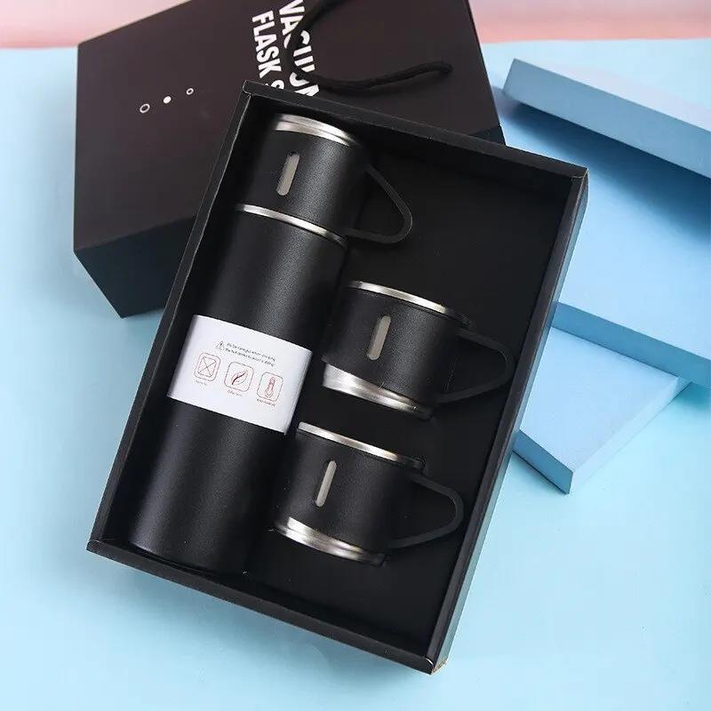 

500ml 304 Stainless Steel Vacuum Insulated Flask Gift Set Keep 6-12H Hot Business Travel Water Bottle Premium Gift Box Packaging 500ml