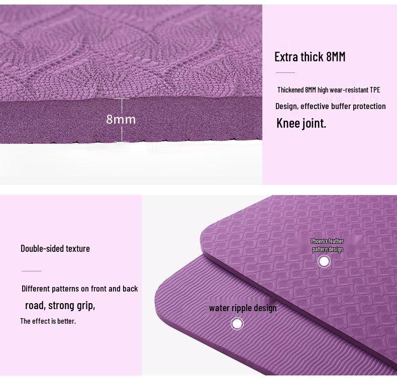 Widen 90CM 12mm TPE Yoga Mat for Fitness, Pilates, Floor Exercise