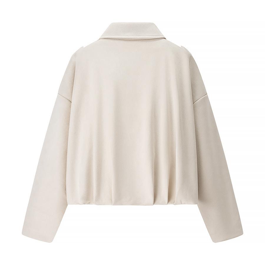 European and American style, new women's clothing, fashion bomber jacket, bat sleeve zipper casual top