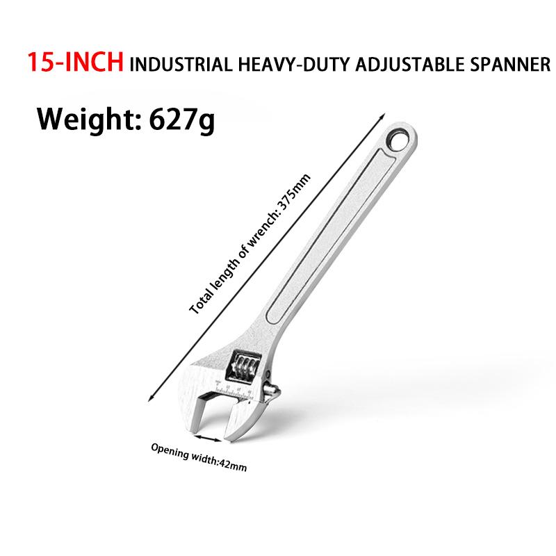 Clé à molette réglable pour galvanoplastie Outil clé réglable Ménager Industriel Anti-blocage Poignée en caoutchouc Clé