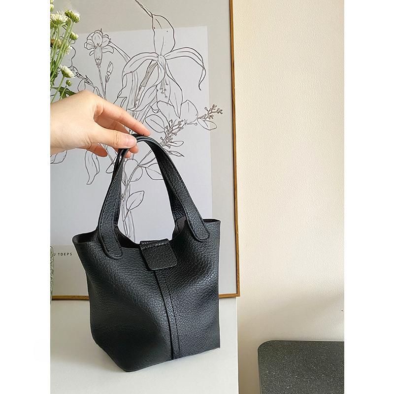 Women's Pu Soft Leather Hand-held Small Bag, Summer Casual Bucket Bag, Versatile Single-shoulder Crossbody Bag