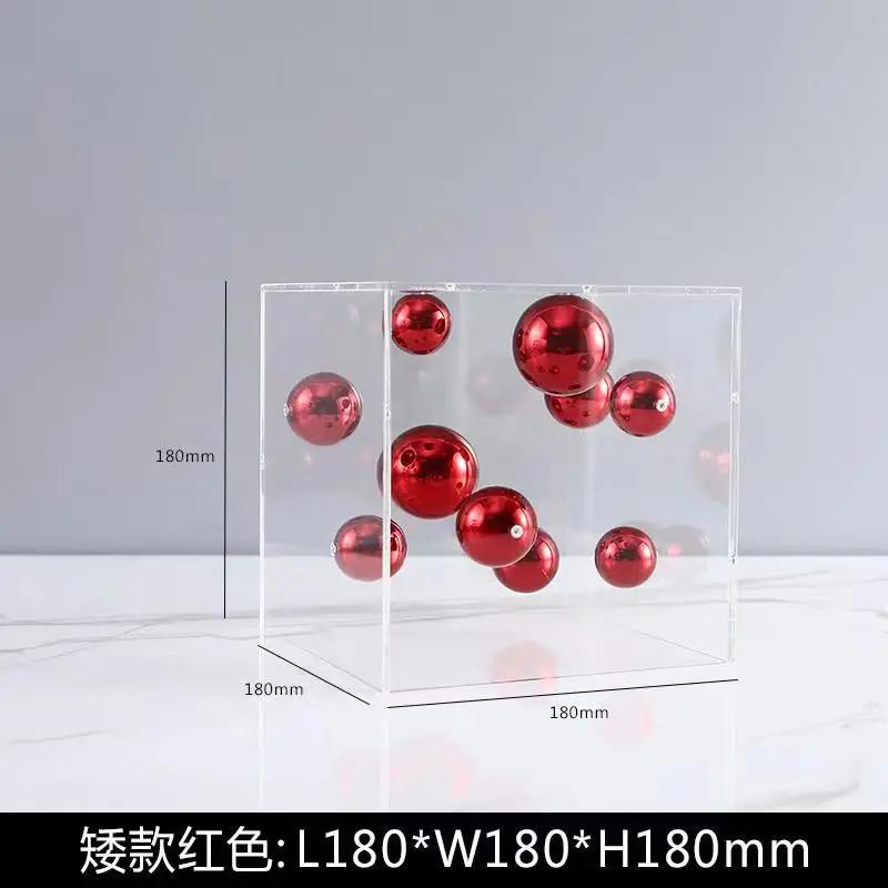 Creative Creative Square Acrylic Cover Sphere Decoration Living Room Porch Cabinet Crafts Ornament Modern Clear Acrylic Square H