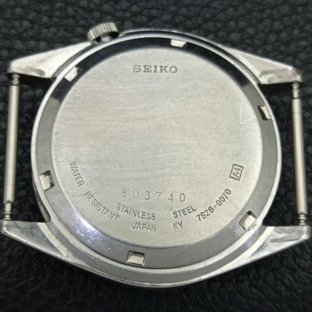 VINTAGE SEIKO 5 AUTOMATIC 7009A JAPAN MENS SILVER COLOR DIAL WATCH a701573-5 R206b-a701573