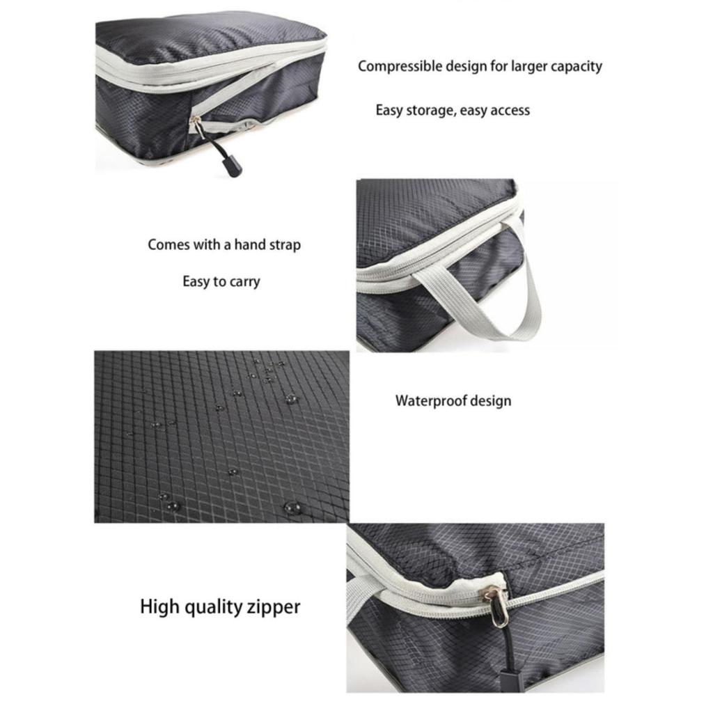 3Pcs/set  Compressible Travel Storage Bag Portable Large Capacity Storage Bag Suitcase Luggage Packing Cubes
