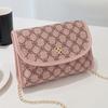 Simple chain small bag, new contrasting color women's bag, shoulder messenger bag, fashionable printed small square bag.
