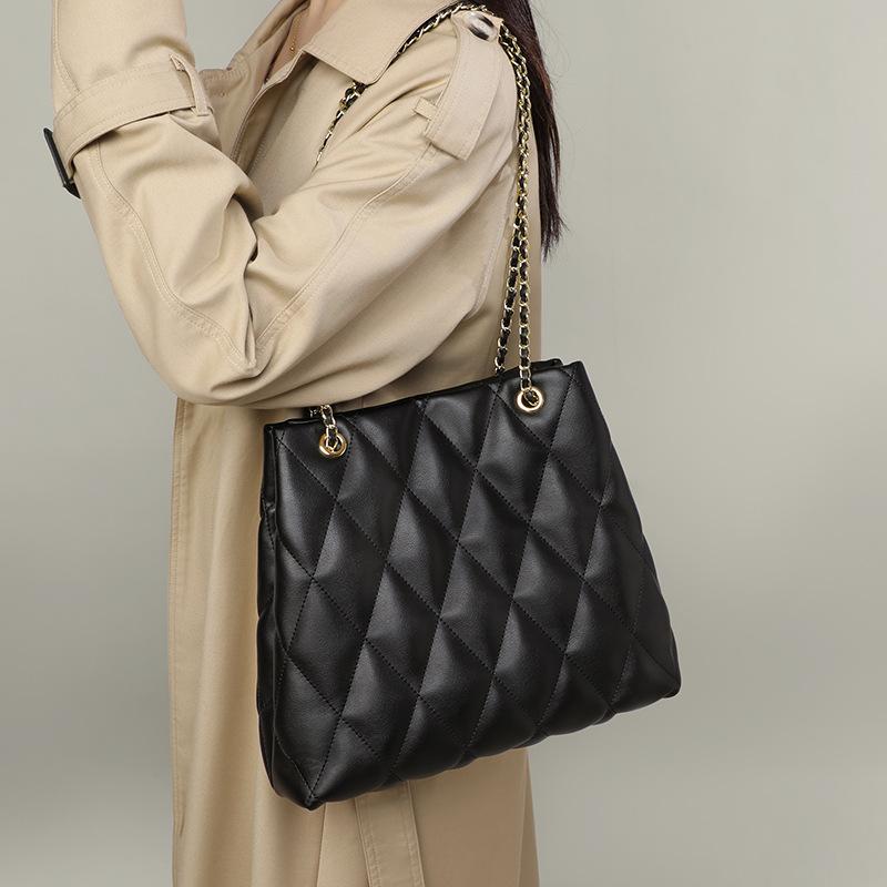 Tote Bag Women'S Versatile High-End Sense Large-Capacity Chain Single Shoulder Crossbody Leather Women'S Bag