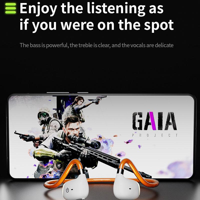 Waterproof Glowing Wireless Sport Headphone Air Conduction HiFi Stereo Music Headset With HD Microphone Low Latency Transmission