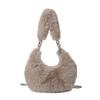Women Chain Crossbody Bag Zipper Furry Tote Handbag Versatile Cute Satchel Bag Soft Girl Satchel Purse