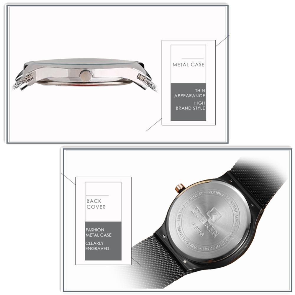 CURREN TOP Luxus Marke CURREN Mode Business Männer Uhren Ultra-dünne Männliche Uhr Analog Quarz Sport Stahl Wasserdichte Armbanduhr