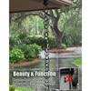Metal Rain Chain with Rings, Rain Downspout Catcher Chain for Gazebos, Patios, and Gardens, Black Rain Chain Roof Gutter Hanger (Size: 3m (10ft))