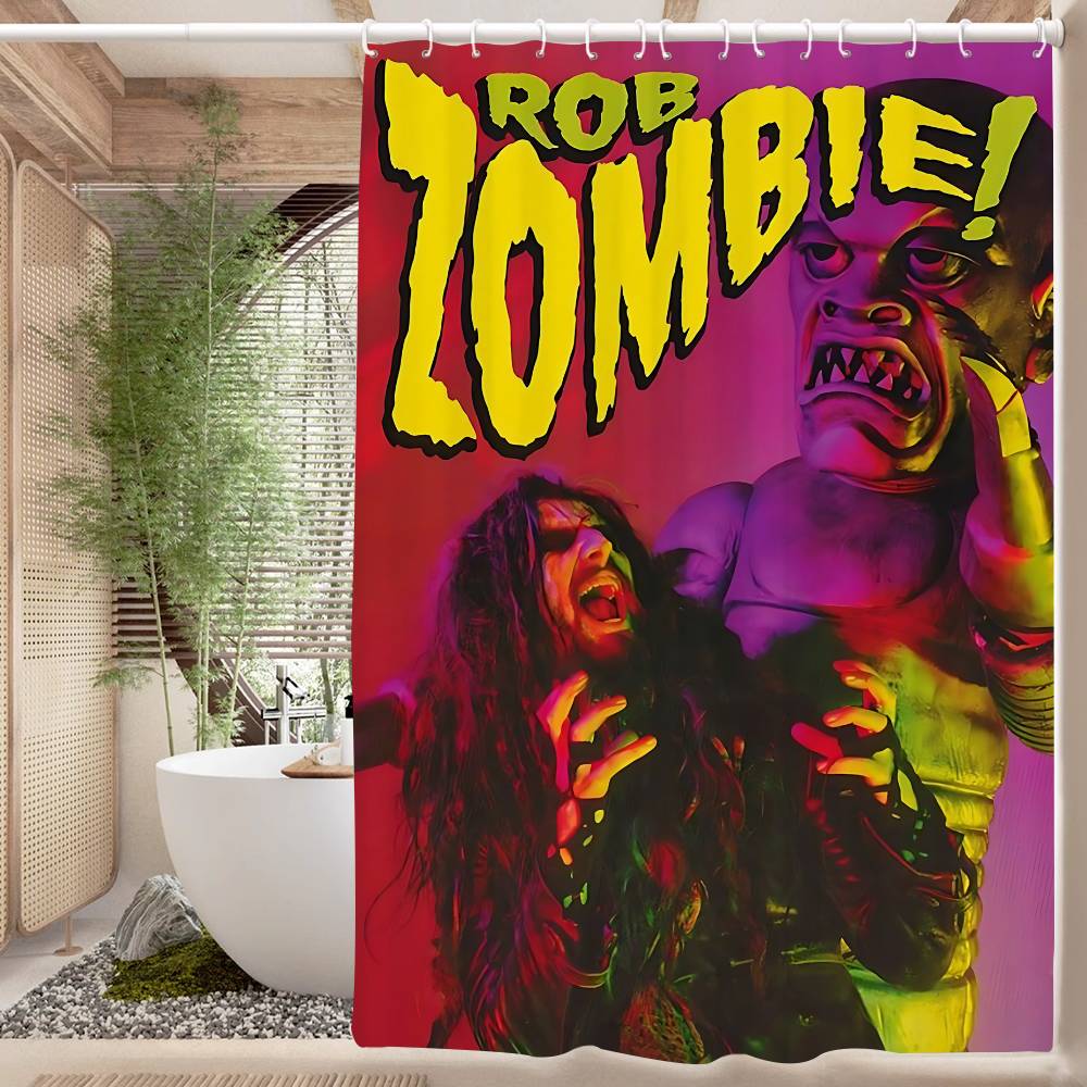 Arte su Tela Rob Zombie Tenda da Doccia per Bagno Partizione Schermante Tenda da Doccia Asciugatura Rapida Lavabile Leggermente Opaca Bagno