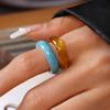 Korean Style Candy Color Finger Buckle Dopamine Geometric Forefinger Ring Solid Resin Ring  Gift