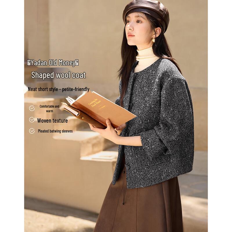 

XWI Yadan Пальто короткое из смесовой шерсти в стиле старых денег 2XL