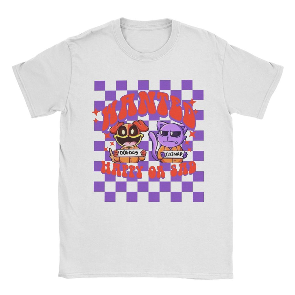 Funny Catnap and Dogday Smiling Critters T Shirt Mens Cotton Short Sleeve Oneck Summer Tops