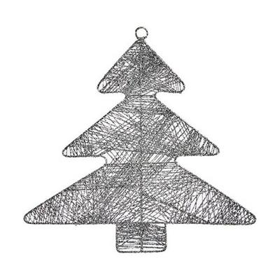 Party Decoration - Christmas Tree - Silver - Metal and Plastic - 36.7 X 0.2 X 37.5 Cm