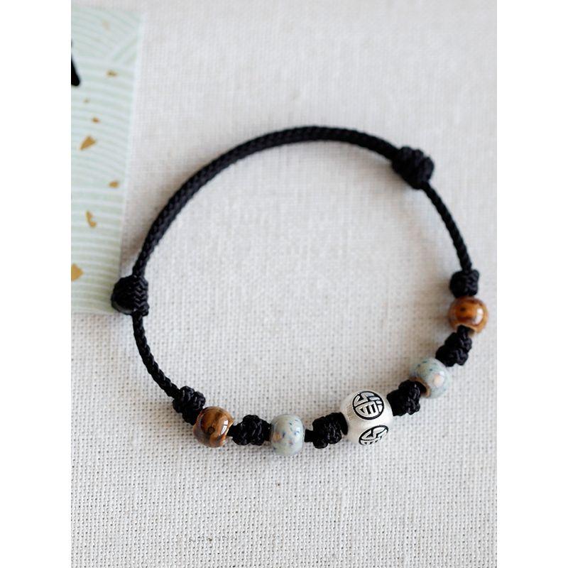 

Ретро Национальный Стиль Стерлинговое Серебро Мужской и Женский Ремешок для Ношения Счастливые Бусины One size for girls