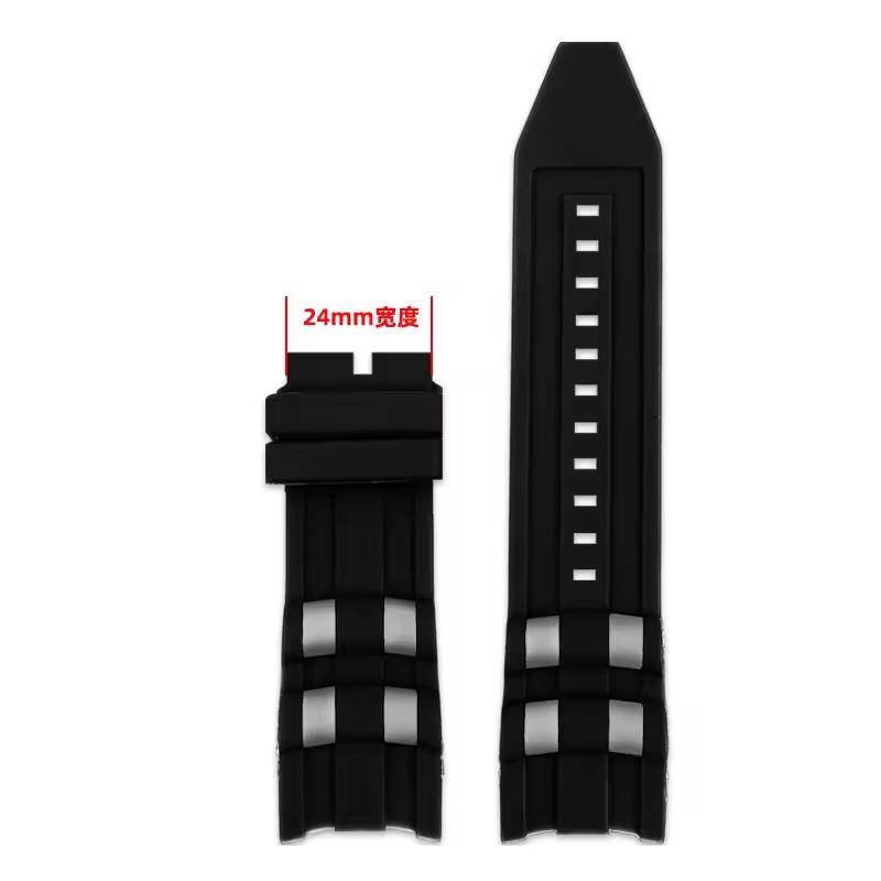 Rubber Watch accessories strap compatible for Invicta Russian Professional Divers silicone metal pellet wristband bracelet 26mm