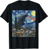 Kaiju Monster Japanese Vangogh Starrynight Vintage T-Shirt S-4XL Unisex