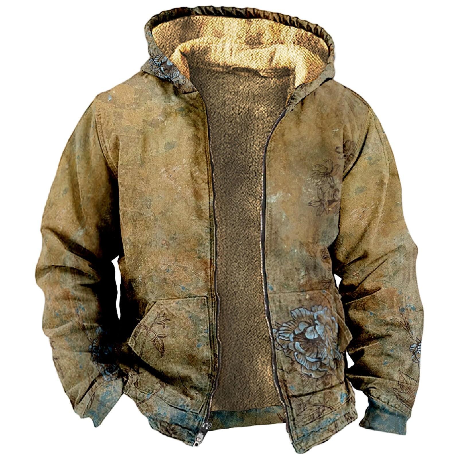 Мужской индивидуальный повседневный свитер на молнии с длинным рукавом и принтом — фото 3