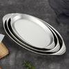 Commercial Stainless Steel Serving Tray With Wide Handles Spacious Oval Designs For Buffets Catering And Home Cooking