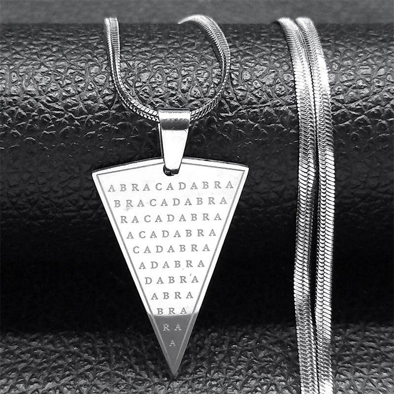 

Witch Talisman Abracadabra Divination Necklace for Women Men Stainless Steel Abraxas Occult Amulet Chain Jewelry collier NZZZ608